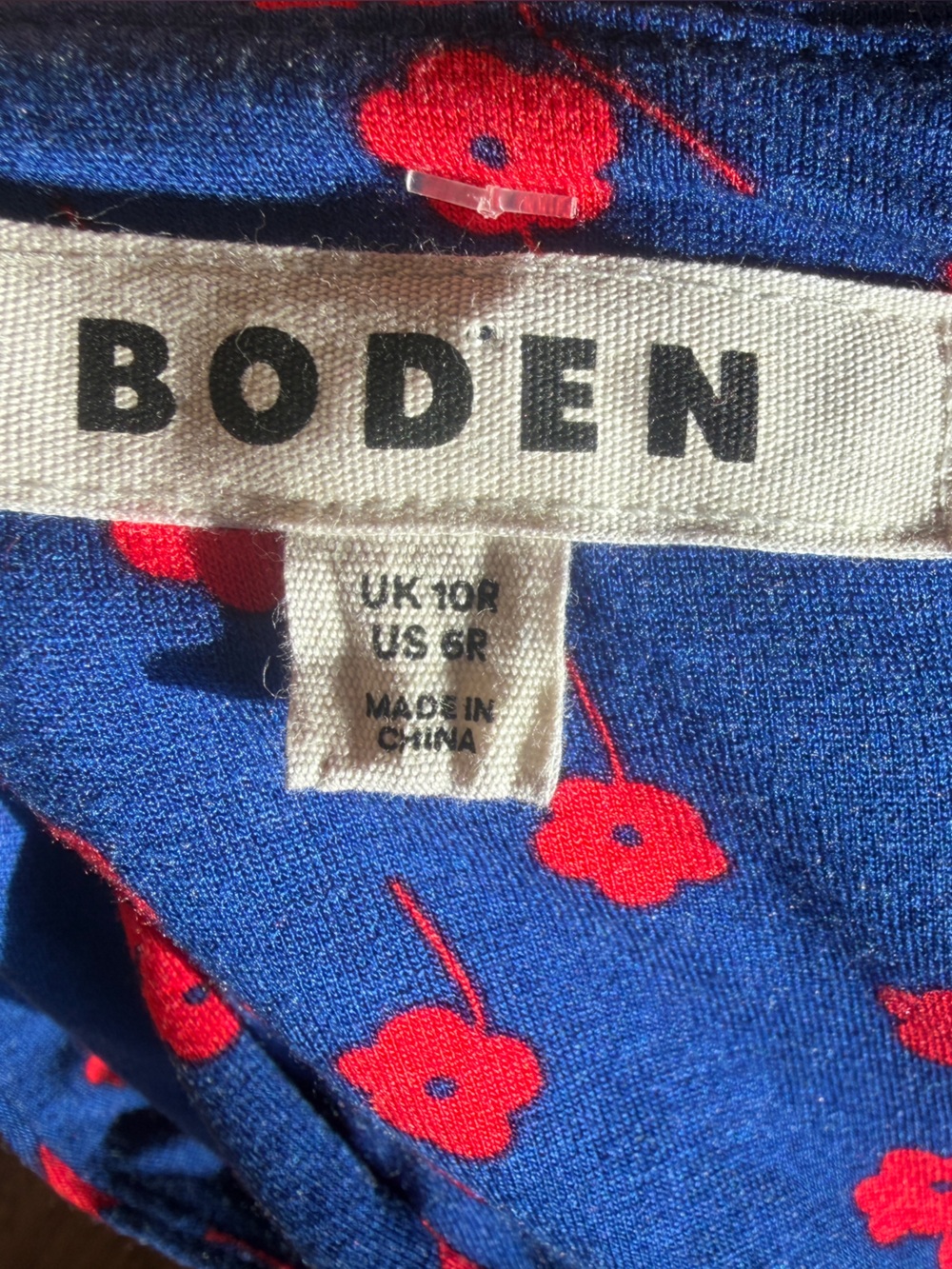 Boden Navy Floral stretchy Maxi Dress with puff sleeves 6R excellent! - Picture 10 of 11